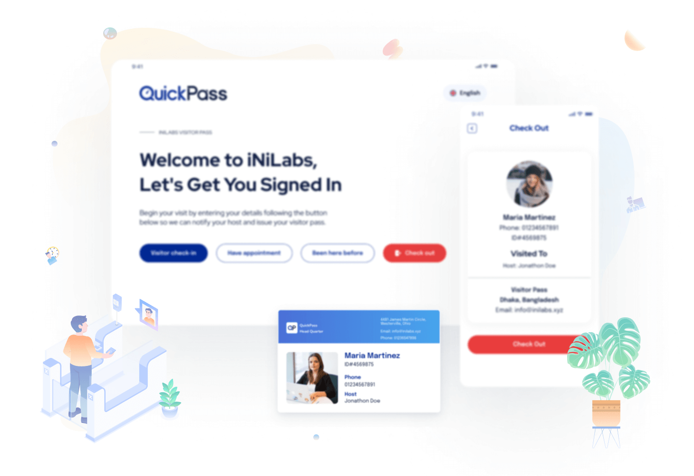 Visitor Gate Pass System Front Desk App/Visitor App