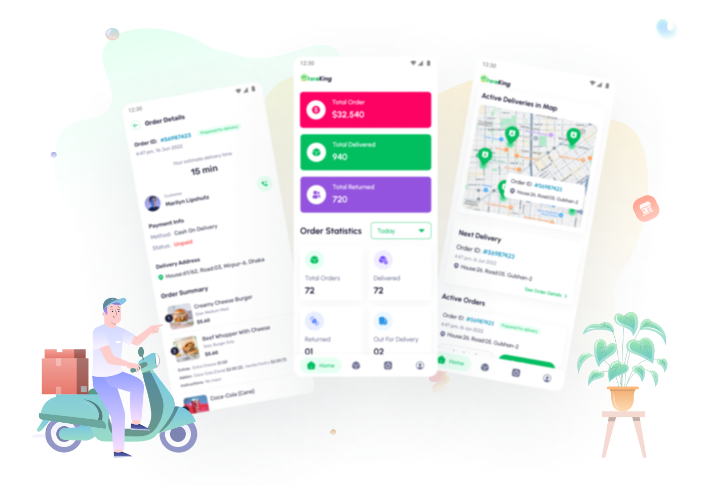 Grocery Delivery Man Flutter Mobile App